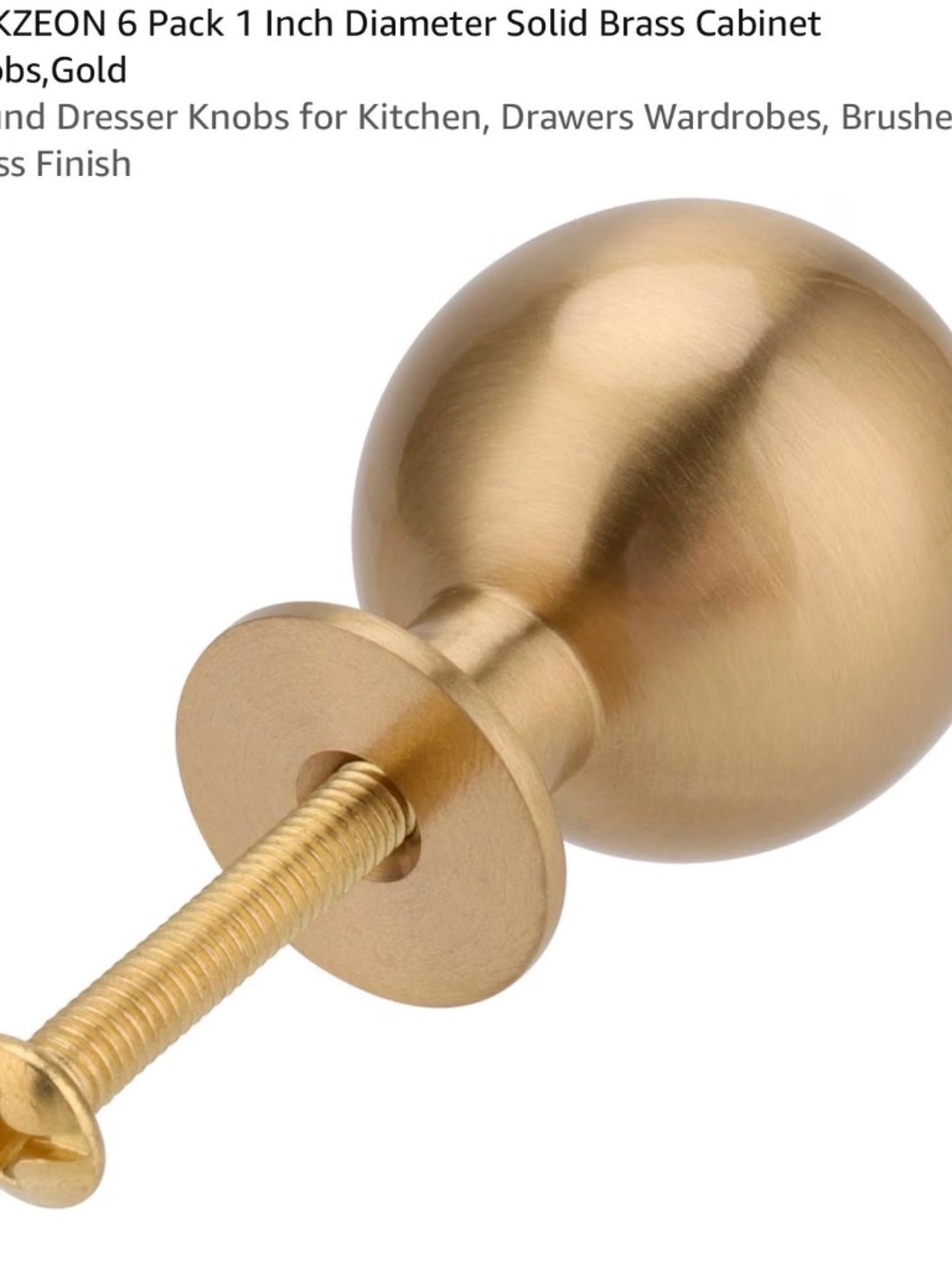 Solid Brass Cabinet Knobs Gold